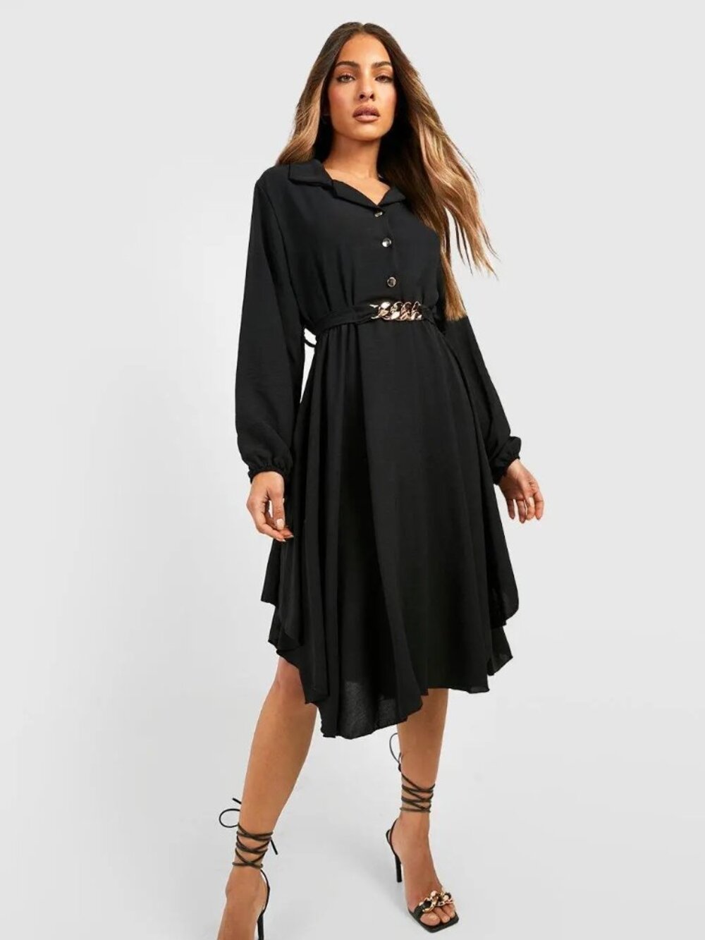 Chain Detail Shirt Dress